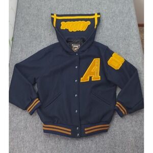 Vtg Letterman Jacket Rennoc Medium Wool Bomber 2006 Saint Thomas Blue Yellow USA